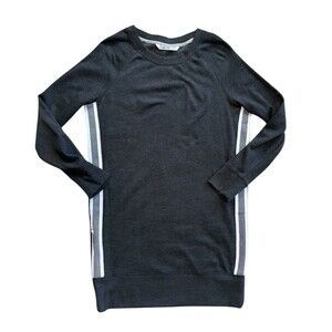 Victoria's Secret Sport Sweatshirt Dress Women's Small Gray White Stripe Side